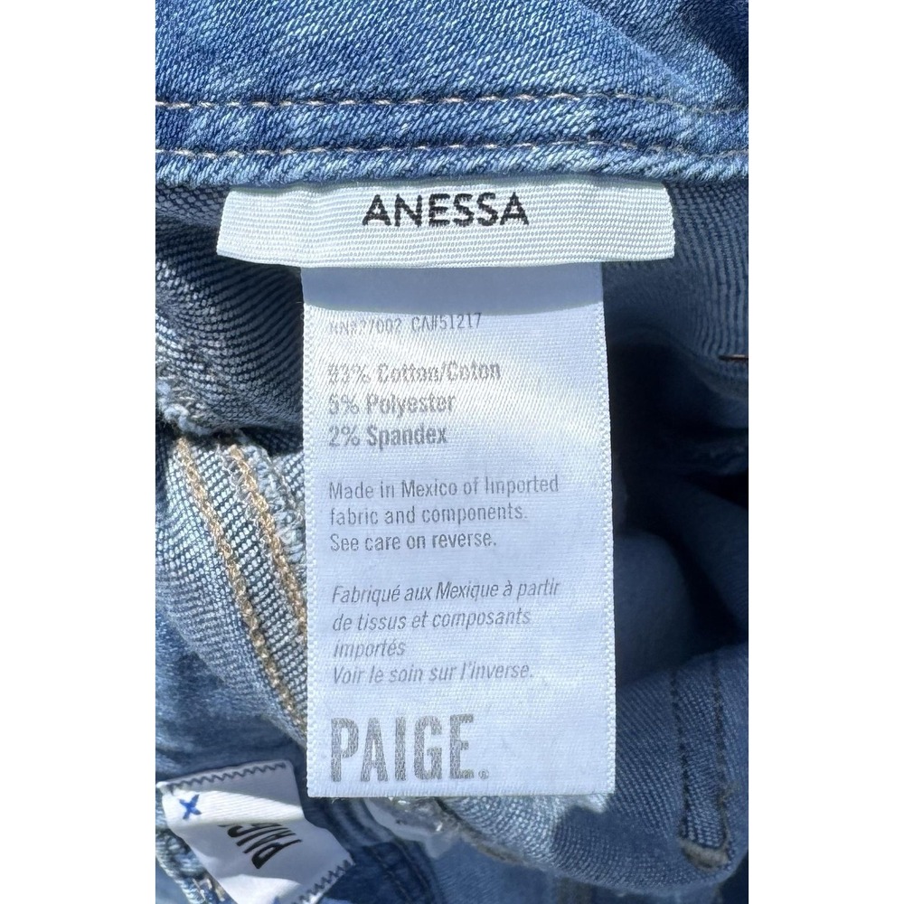PAIGE Anessa High Rise Patch Pocket Wide Leg Jeans Bebop Raw Hem Crop Size 30 - Picture 10 of 10